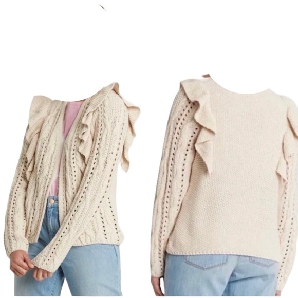 NWT Universal Thread Open Front Chunky
Knit Ruffle Cardigan Cream Size XS - Picture 7 of 7